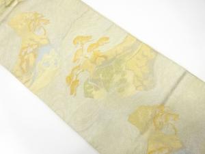 アンティーク　波に松・岩模様織り出し袋帯（材料）